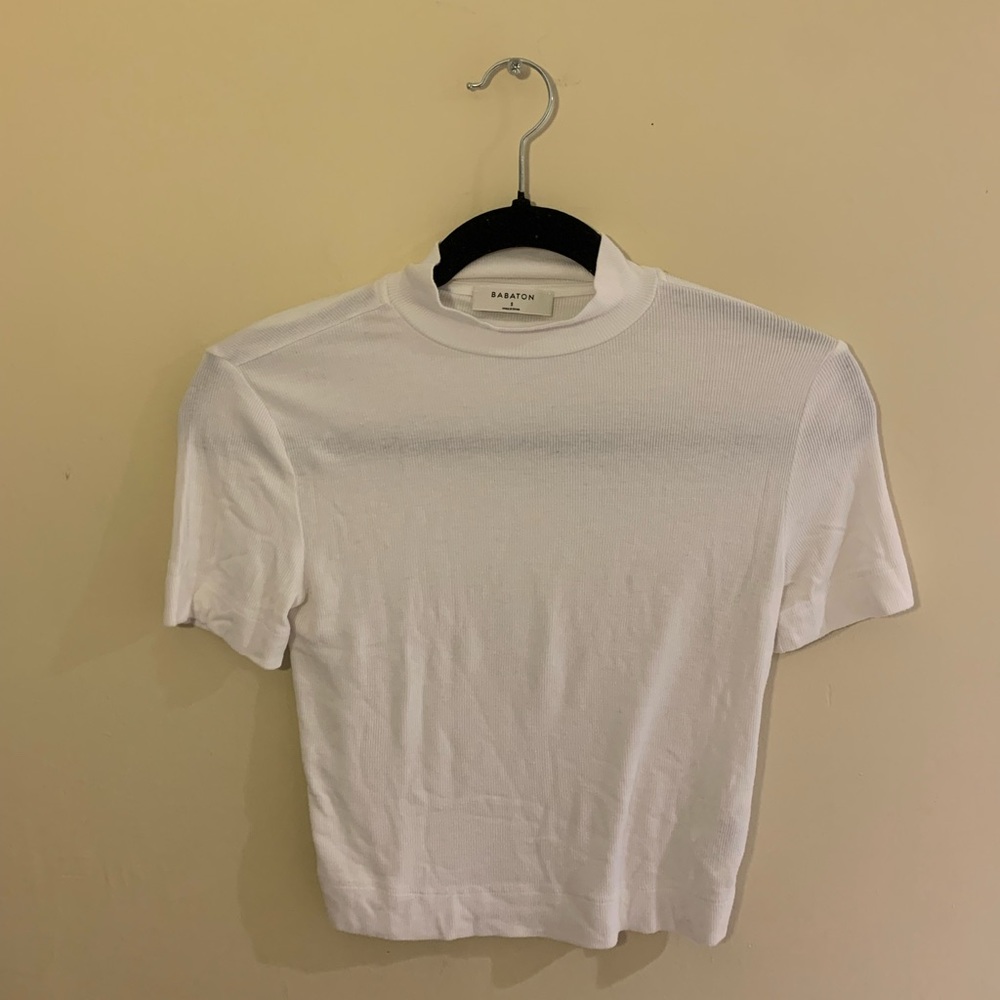 Aritzia/Babaton mock neck short sleeve top